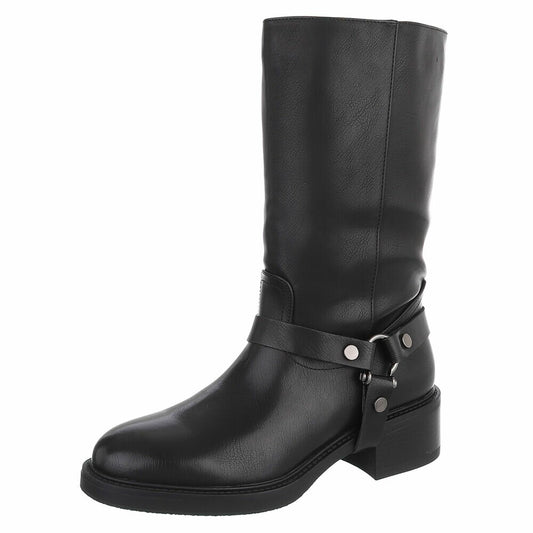 CHAUSSURES FEMME BOTTES BOTTINES CAVALIERE MISS LANA NOIR