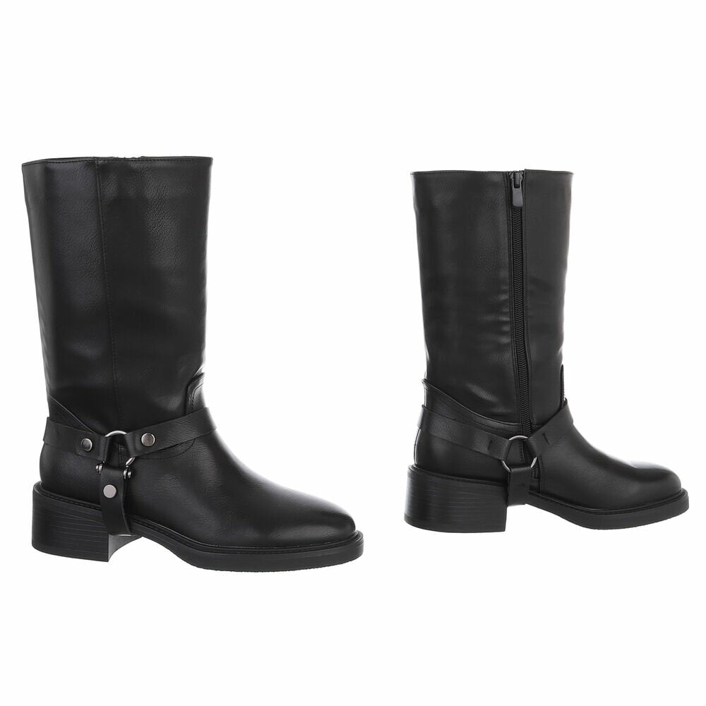CHAUSSURES FEMME BOTTES BOTTINES CAVALIERE MISS LANA NOIR