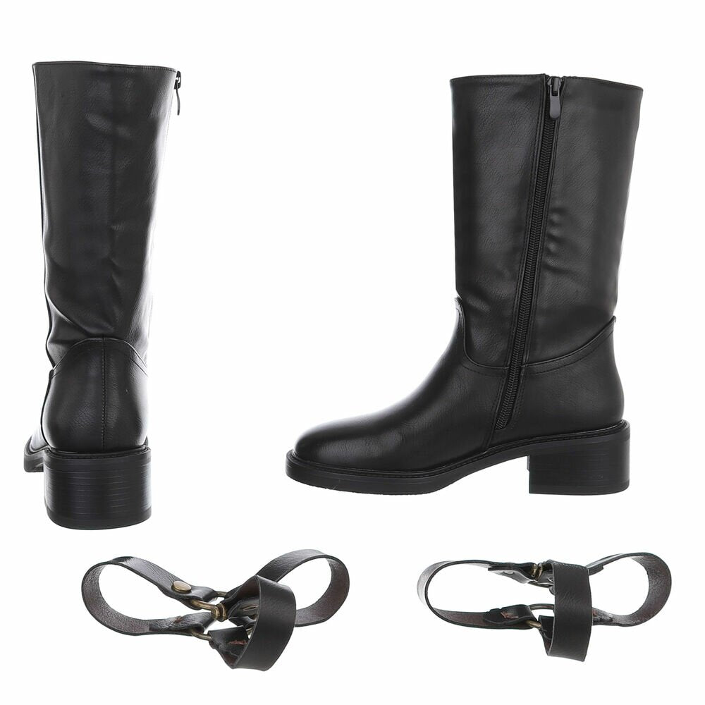 CHAUSSURES FEMME BOTTES BOTTINES CAVALIERE MISS LANA NOIR