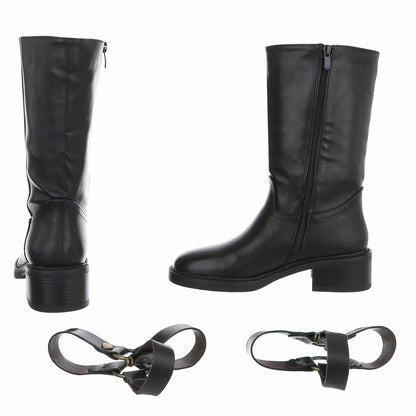 CHAUSSURES FEMME BOTTES BOTTINES CAVALIERE MISS LANA NOIR
