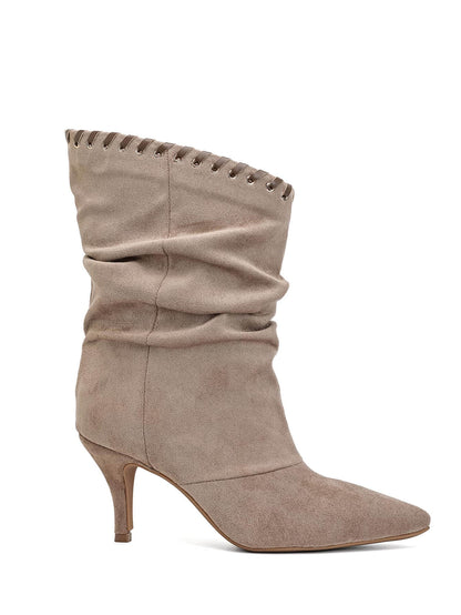 BOTTINES TAUPE BEIGE SLOUCHY TALON FIN MISS TAMMY