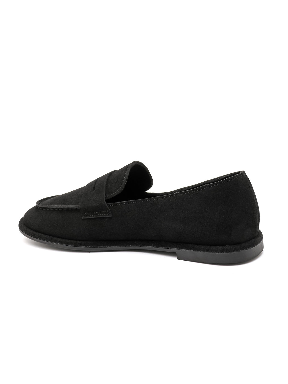 MOCASSINS PENNY LOAFERS EFFET DAIM – MOCASSINS FEMME PLATS CONFORTABLES NOIR