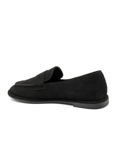MOCASSINS PENNY LOAFERS EFFET DAIM – MOCASSINS FEMME PLATS CONFORTABLES NOIR