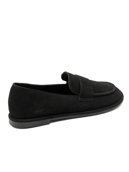 MOCASSINS PENNY LOAFERS EFFET DAIM – MOCASSINS FEMME PLATS CONFORTABLES NOIR