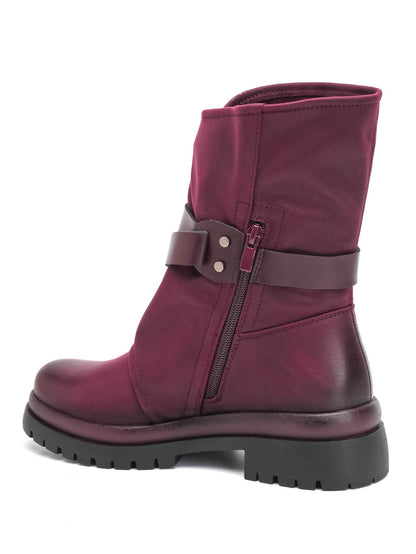 BOOTS BORDEAUX BIKER DOUBLES BOUCLES MISS ALLY