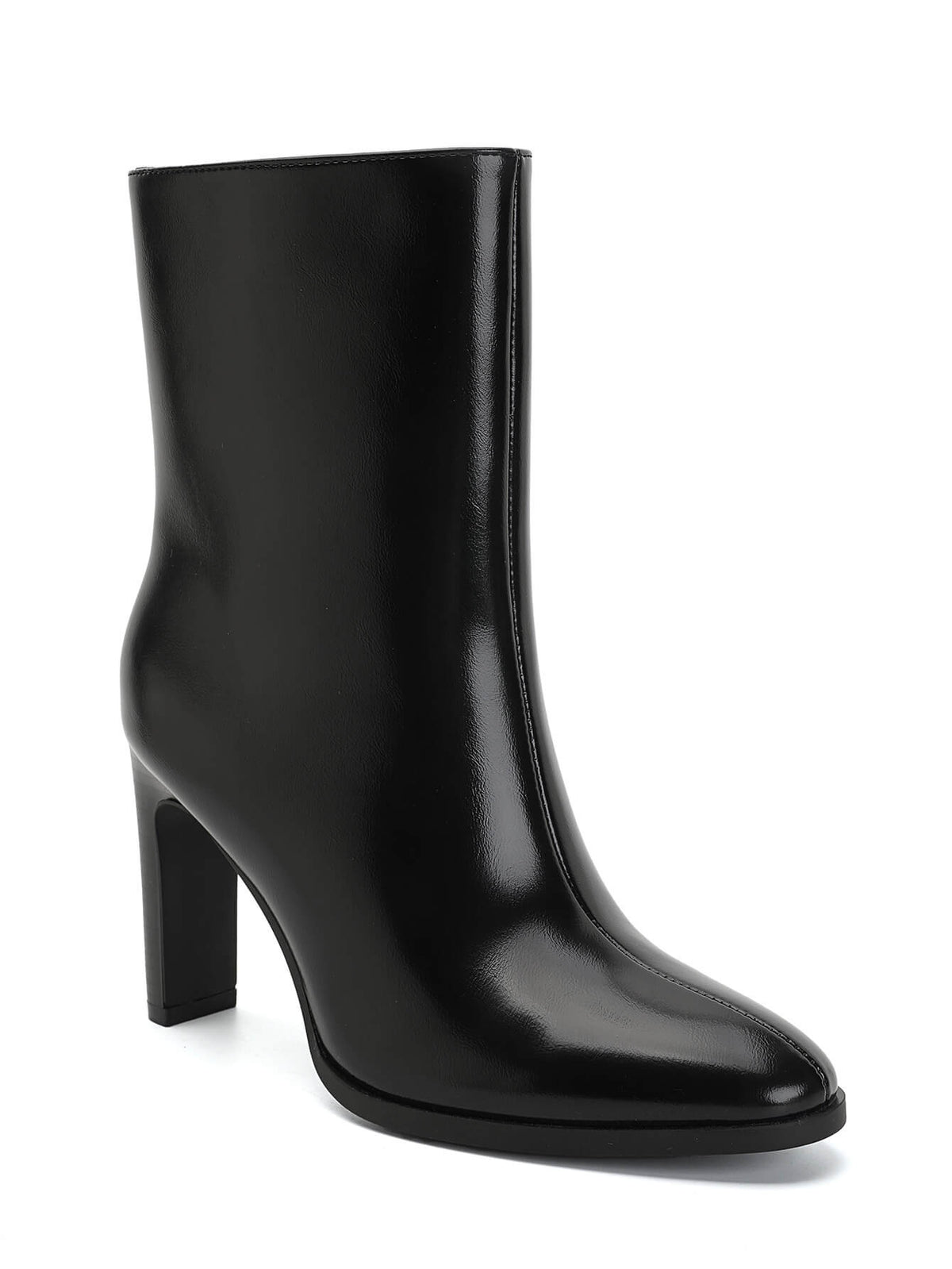 BOTTINES NOIRES FEMME À TALON EFFET CUIR MISS HARPER