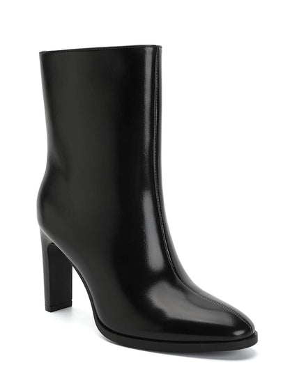 BOTTINES NOIRES FEMME À TALON EFFET CUIR MISS HARPER