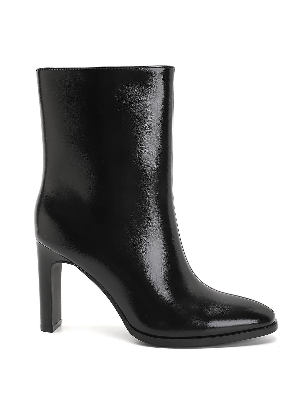 BOTTINES NOIRES FEMME À TALON EFFET CUIR MISS HARPER