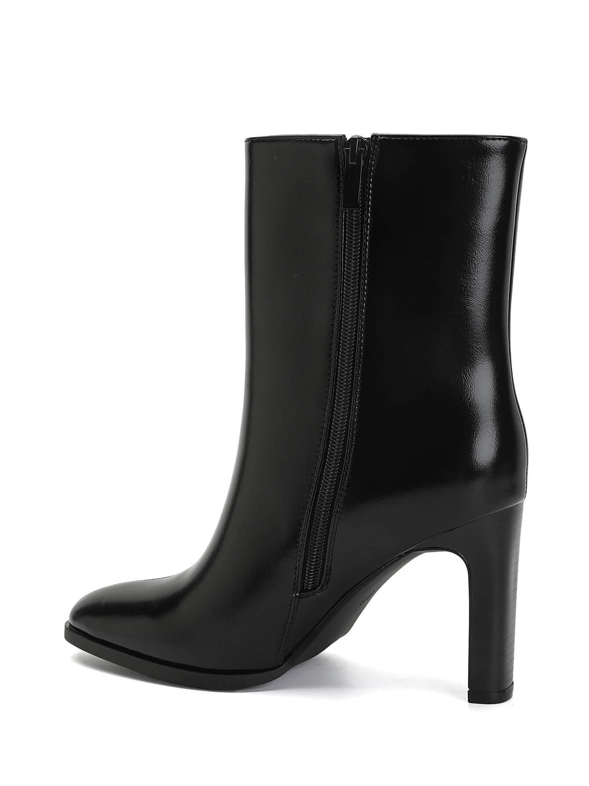 BOTTINES NOIRES FEMME À TALON EFFET CUIR MISS HARPER
