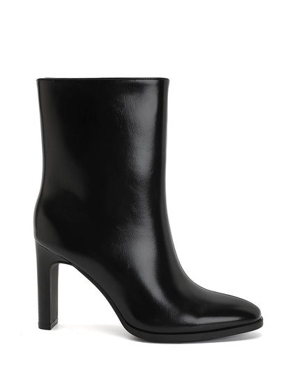 BOTTINES NOIRES FEMME À TALON EFFET CUIR MISS HARPER