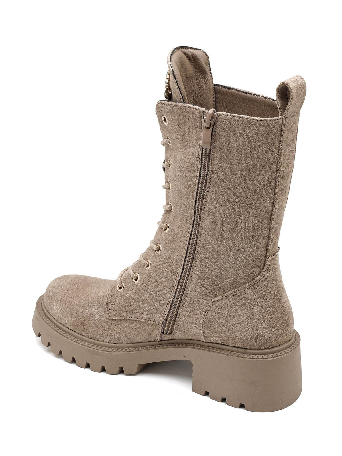 BOOTS SUÉDINE BEIGE TAUPE LACETS CŒUR STRASS SEMELLE PLATEFORME MISS CRISTAL (Copie)