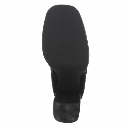 BOTTINES FEMME NOIRES À TALON CARRÉ ET PLATEFORME MISS EMERY