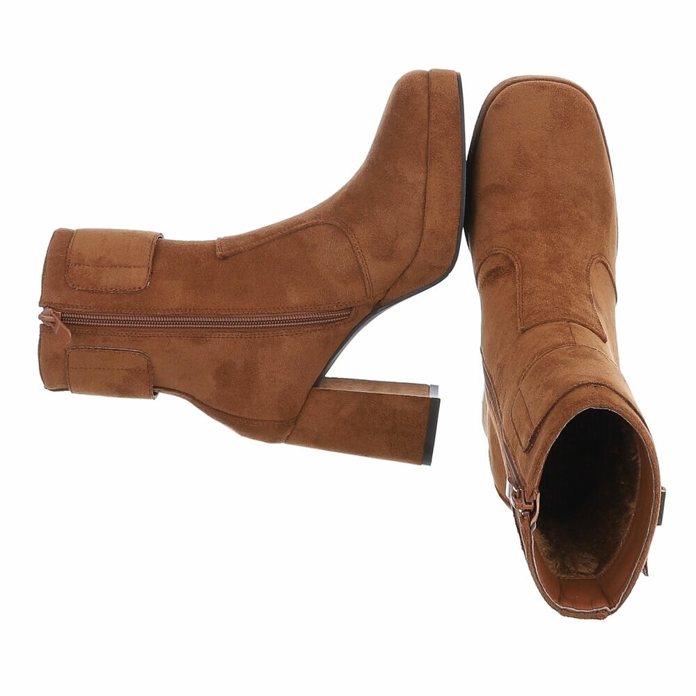 BOTTINES FEMME CAMEL À TALON CARRÉ ET PLATEFORME MISS EMERY