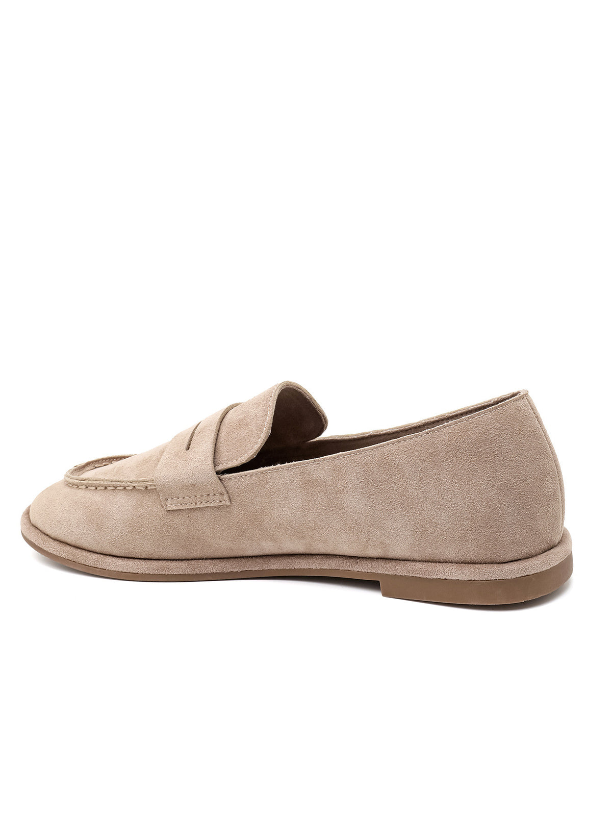 MOCASSINS PENNY LOAFERS EFFET DAIM – MOCASSINS FEMME PLATS CONFORTABLES TAUPE BEIGE