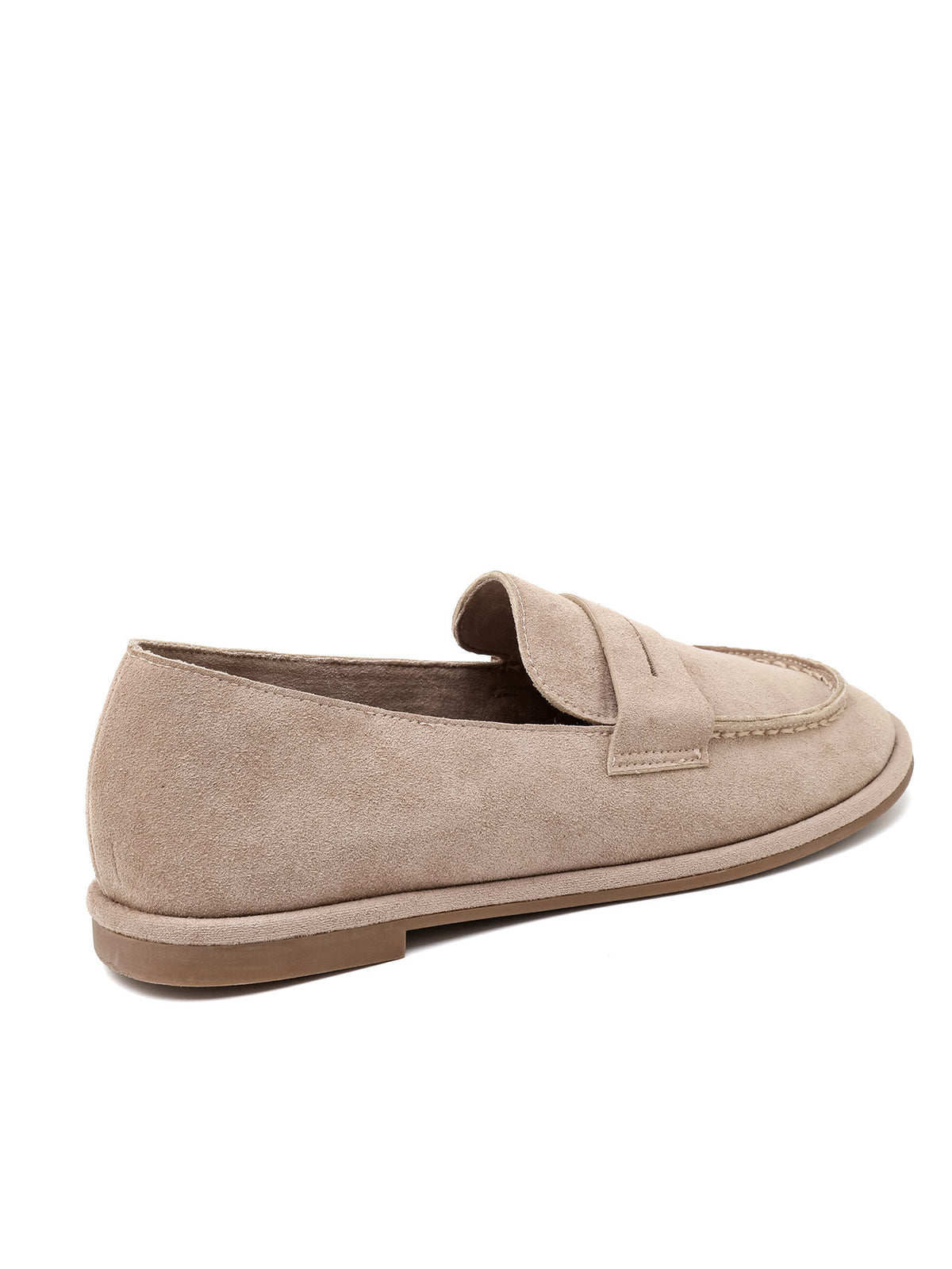 MOCASSINS PENNY LOAFERS EFFET DAIM – MOCASSINS FEMME PLATS CONFORTABLES TAUPE BEIGE