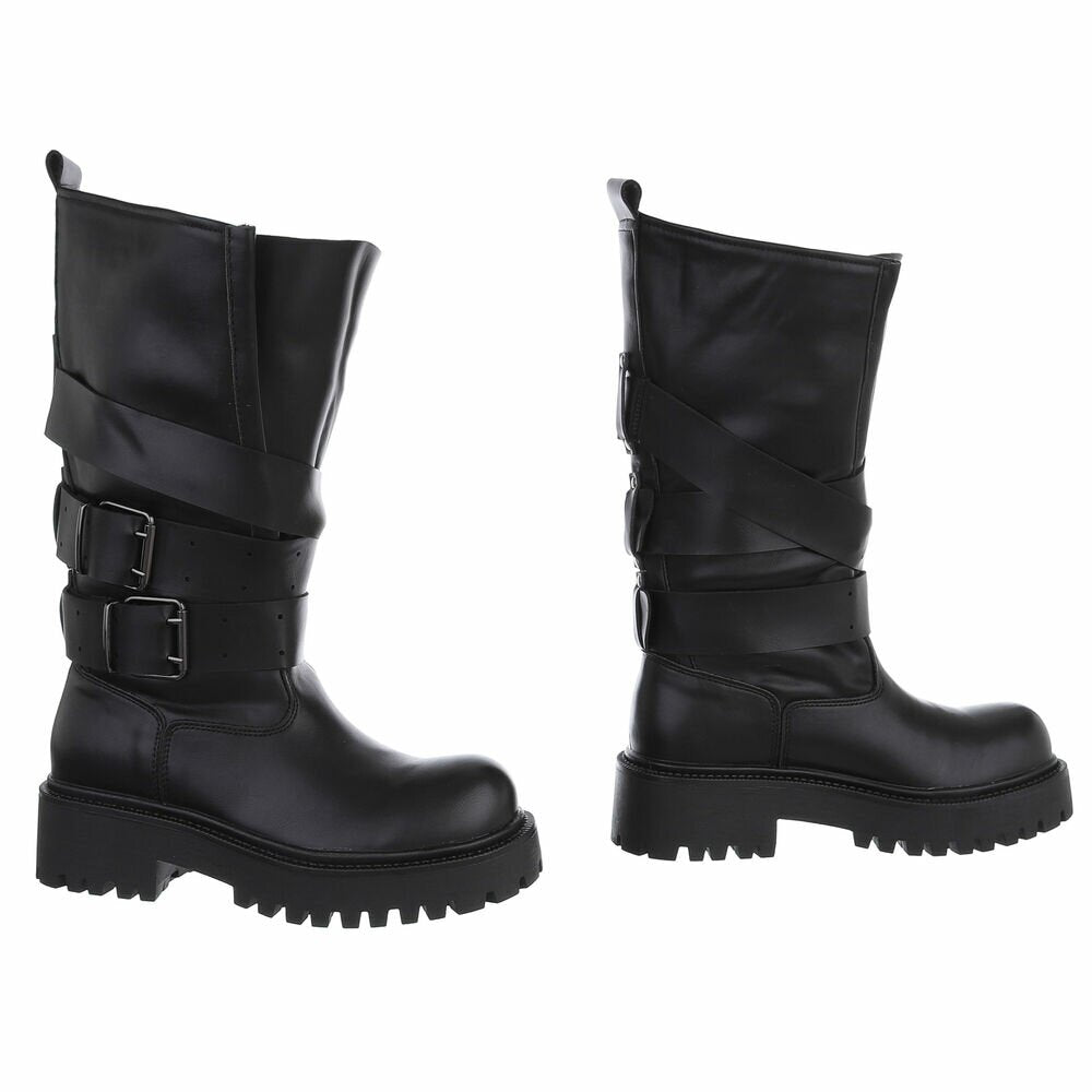 CHAUSSURES FEMME BOTTES MISS AVA NOIR SIMICUIR
