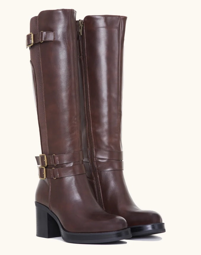BOTTES CAVALIERE BOUCLES MISS KAYLA MARRON CHOCO