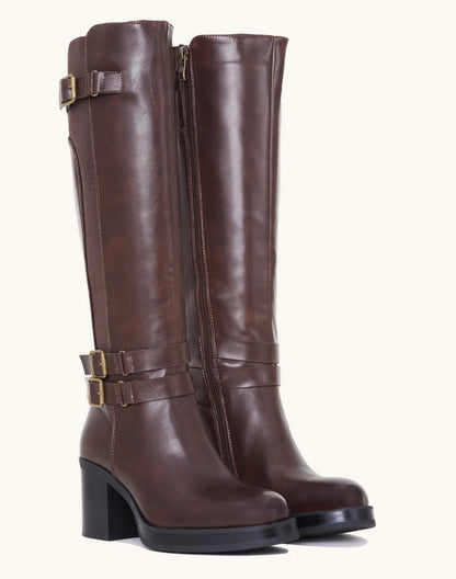 BOTTES CAVALIERE BOUCLES MISS KAYLA MARRON CHOCO