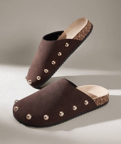 Sandales Gladtior Chic à Détail Métallique - Élégance & Confort d'Été Choco Marron