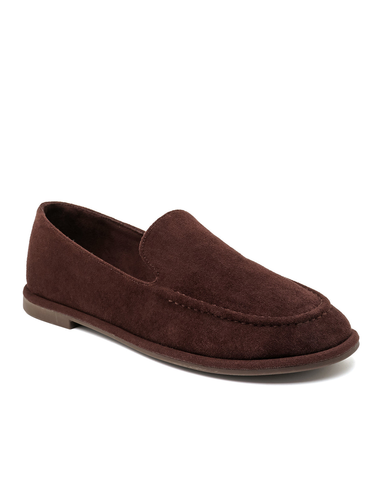 MOCASSINS SOUPLES EFFET DAIM – LOAFERS FEMME À ENFILER SEMELLE PLATE MARRON DEBBIE