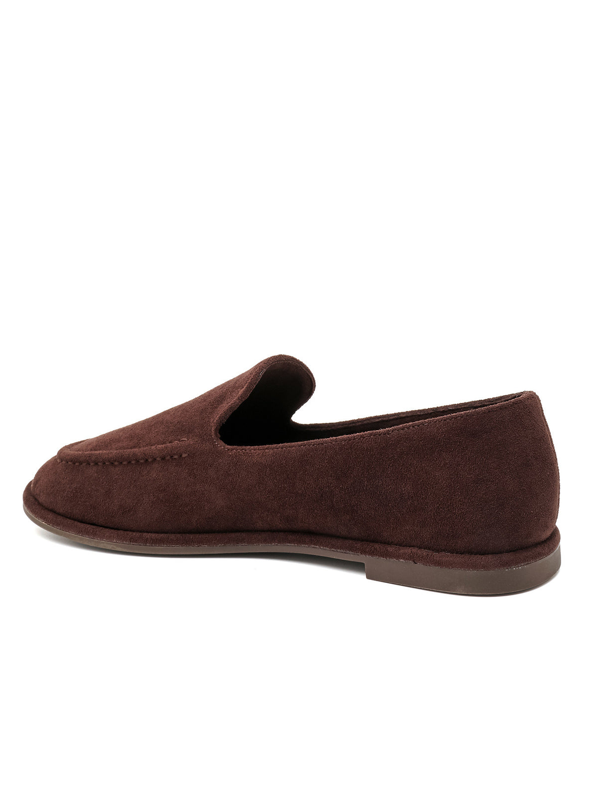 MOCASSINS SOUPLES EFFET DAIM – LOAFERS FEMME À ENFILER SEMELLE PLATE MARRON DEBBIE