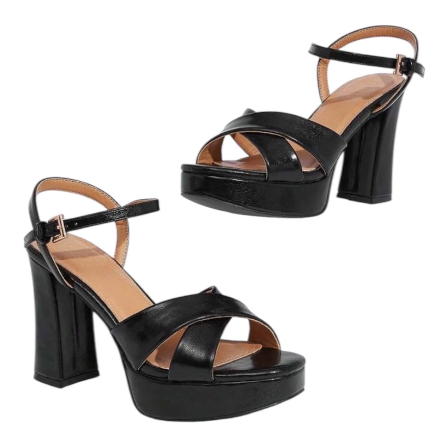Sandales à Talons Plateforme – Noir Classique