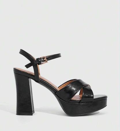 Sandales à Talons Plateforme – Noir Classique