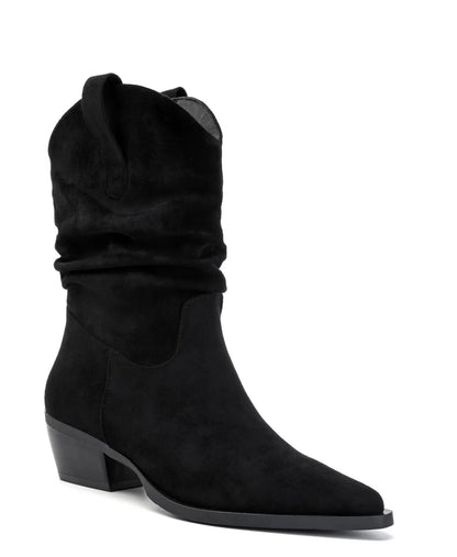 BOTTES SANTIAGS SLOUCHY EN SUÉDINE PREMIUM – NOIR MISS KENNY