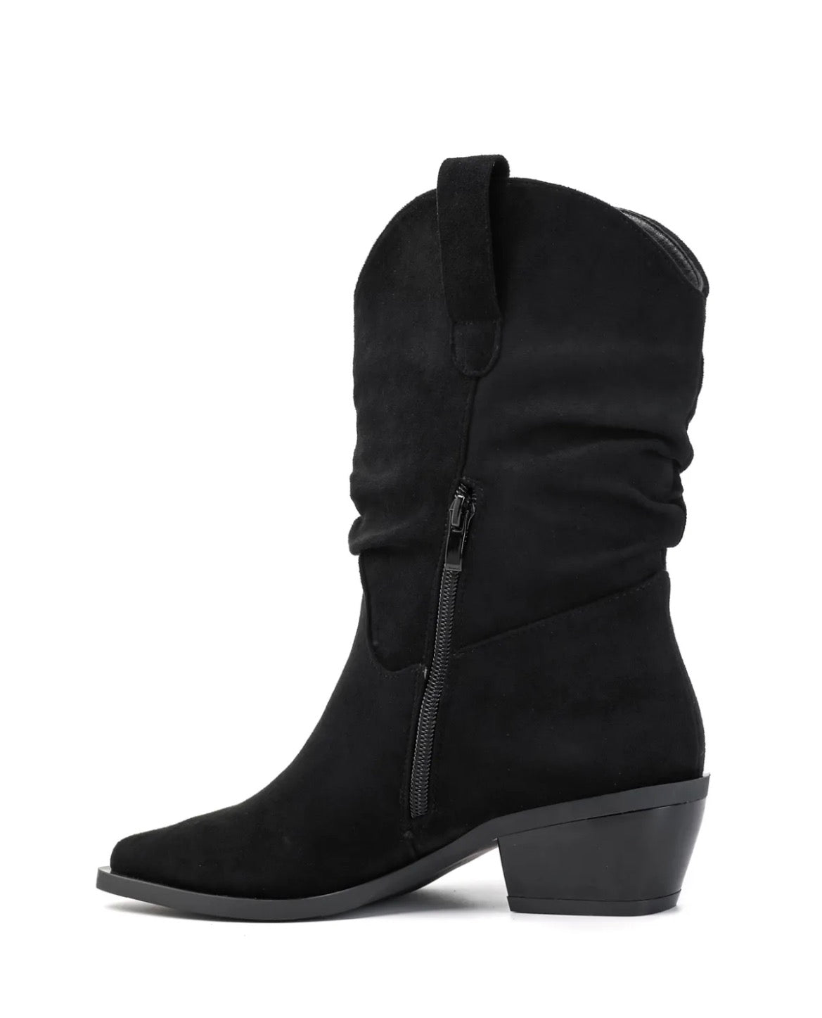 BOTTES SANTIAGS SLOUCHY EN SUÉDINE PREMIUM – NOIR MISS KENNY