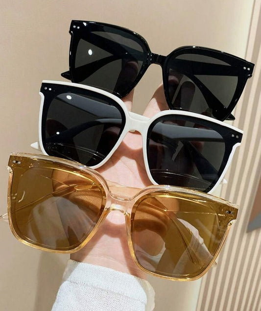 Lunettes de soleil oversize femme glamour miss cardi blanc