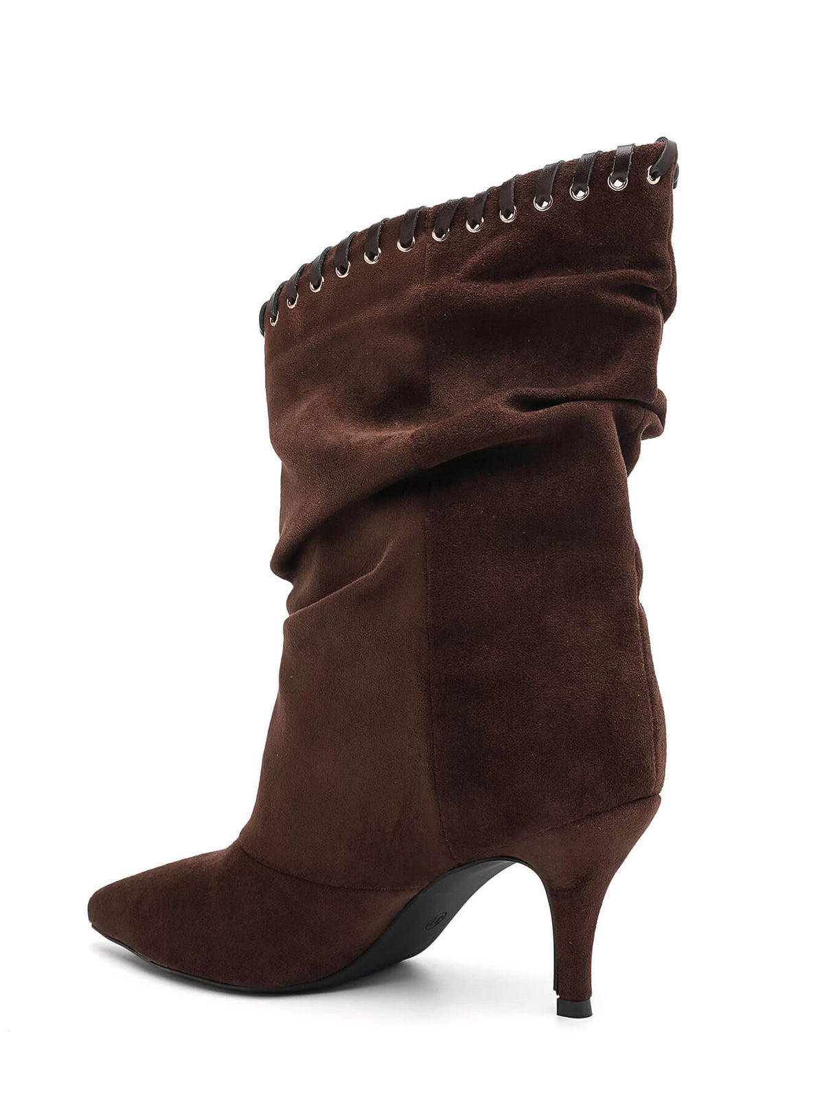 BOTTINES TAUPE CHOCOLAT MARRON SLOUCHY TALON FIN MISS TAMMY