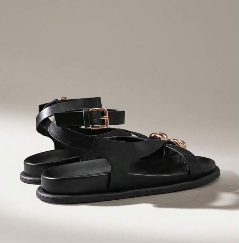 Sandales Gladtior Chic à Détail Métallique - Élégance & Confort d'Été