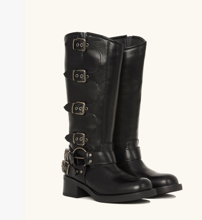 BOTTES BICKER MULTI BOUCLES MISS JENNA NOIR