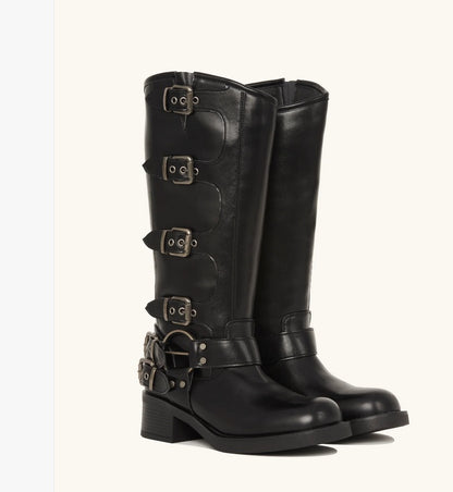 BOTTES BICKER MULTI BOUCLES MISS JENNA NOIR