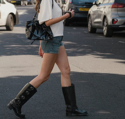 BOTTES BICKER MULTI BOUCLES MISS JENNA NOIR