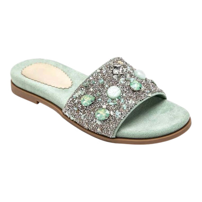 sandales Mules "– Green & Bijoux Scintillants