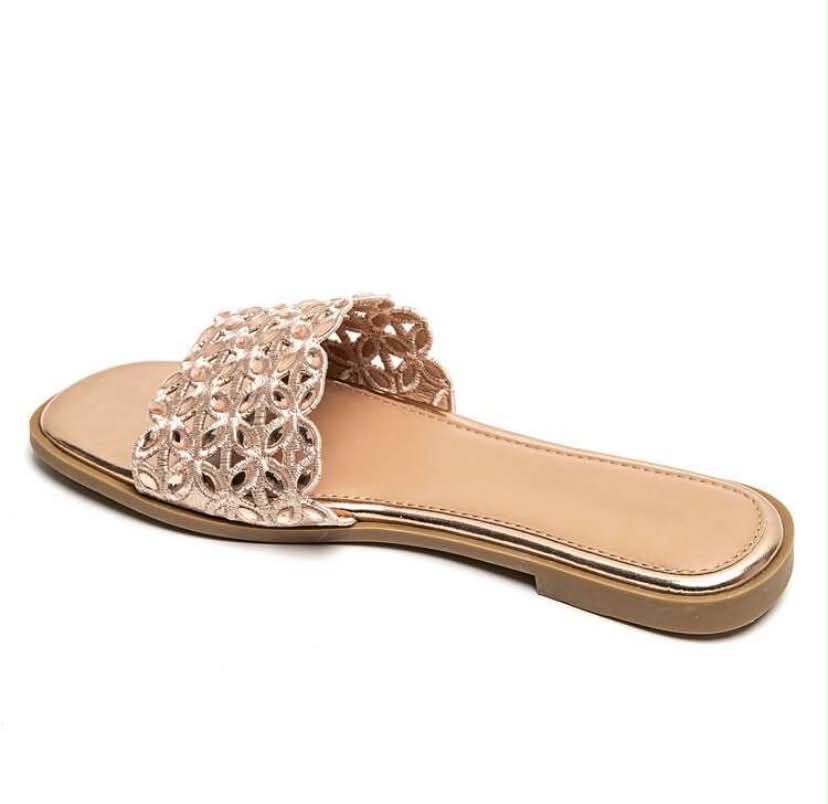 Sandales Bijoux "Éclat d'Été" – champagne, Chic et Confortables