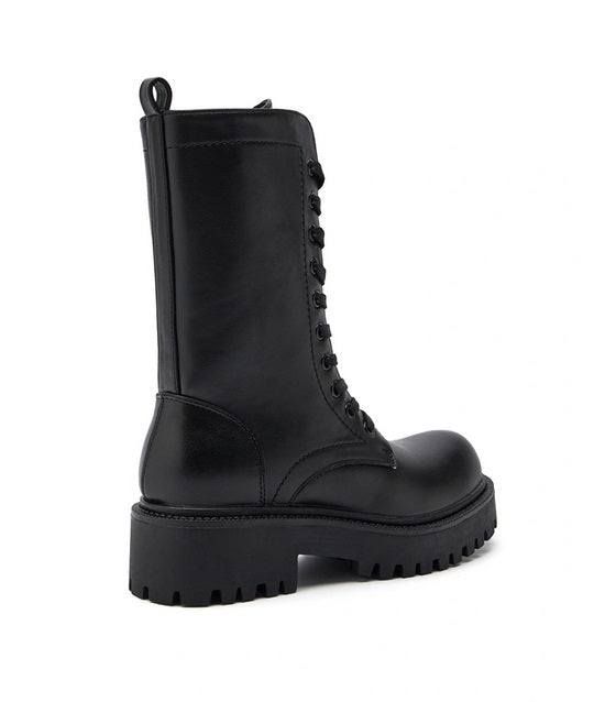 BOTTES RANGERS MI-MOLLET FEMME – NOIRES À LACETS, SEMELLE CRANTÉE MISS ANDY