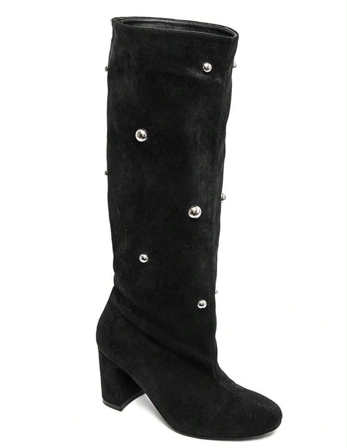 CHAUSSURES FEMME BOTTES TALON CLOUS MISS LOANNE NOIR