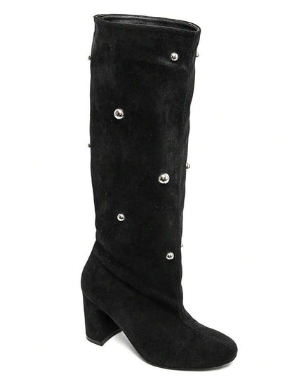CHAUSSURES FEMME BOTTES TALON CLOUS MISS LOANNE NOIR