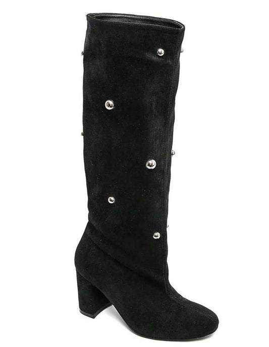 CHAUSSURES FEMME BOTTES TALON CLOUS MISS LOANNE NOIR