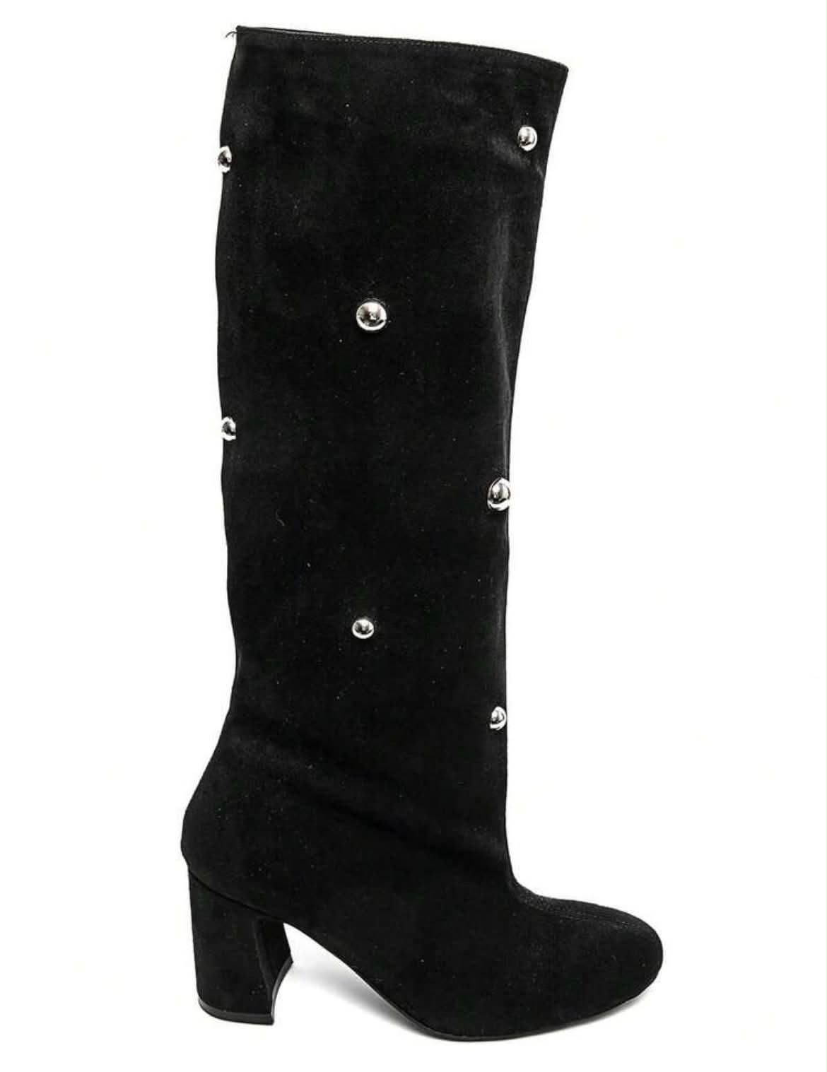 CHAUSSURES FEMME BOTTES TALON CLOUS MISS LOANNE NOIR
