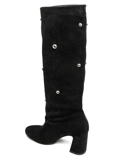 CHAUSSURES FEMME BOTTES TALON CLOUS MISS LOANNE NOIR