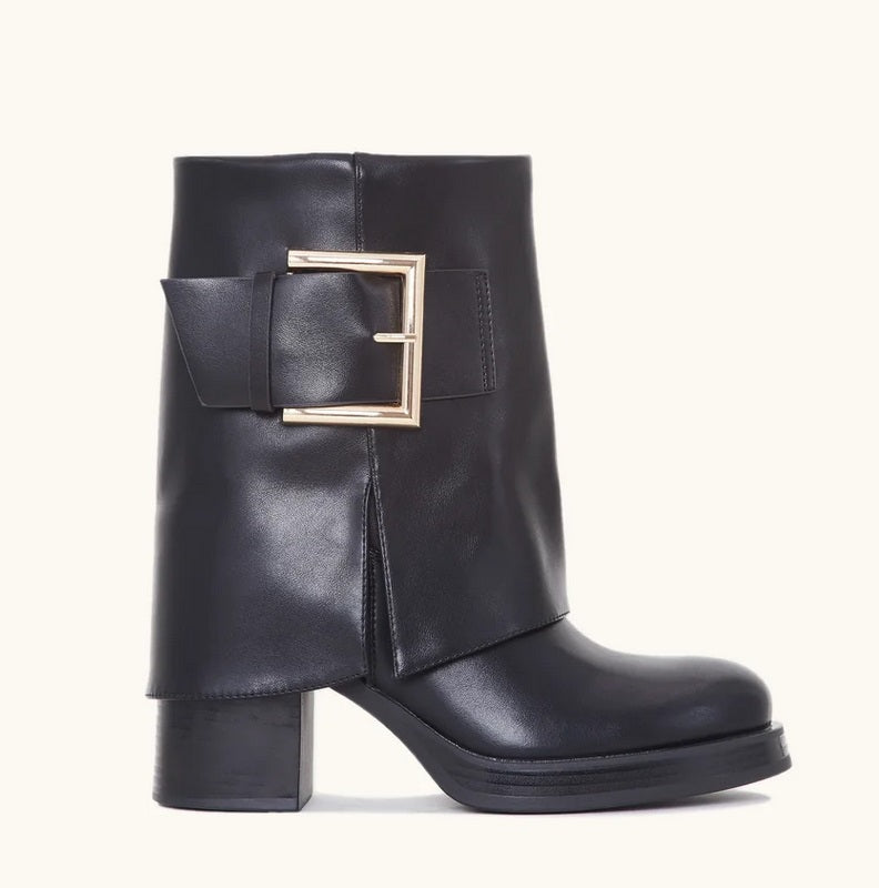 CHAUSSURES FEMME BOTTINES TALON BOUCLE OR MISS VANESSA
