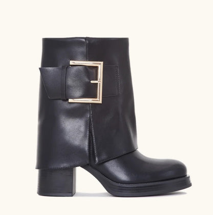 CHAUSSURES FEMME BOTTINES TALON BOUCLE OR MISS VANESSA