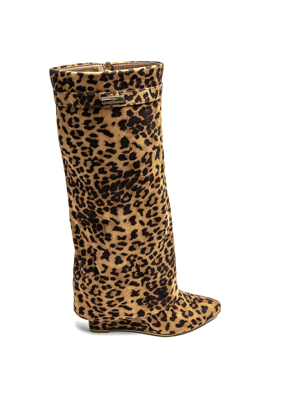 BOTTES LEOPARD TIGE ENVELOPPANTE TALON COMPENSÉ CACHÉ MISS MADISON