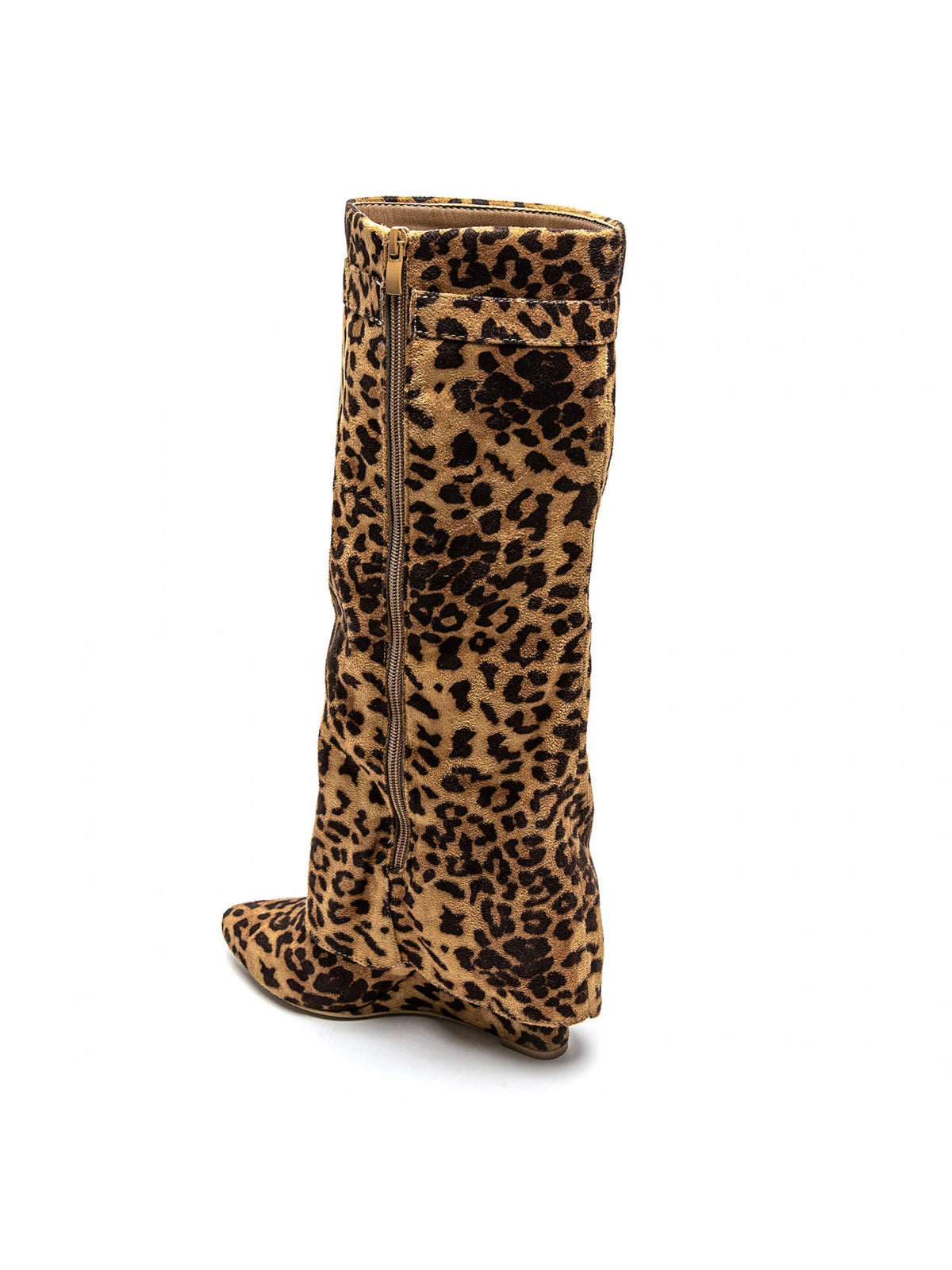 BOTTES LEOPARD TIGE ENVELOPPANTE TALON COMPENSÉ CACHÉ MISS MADISON