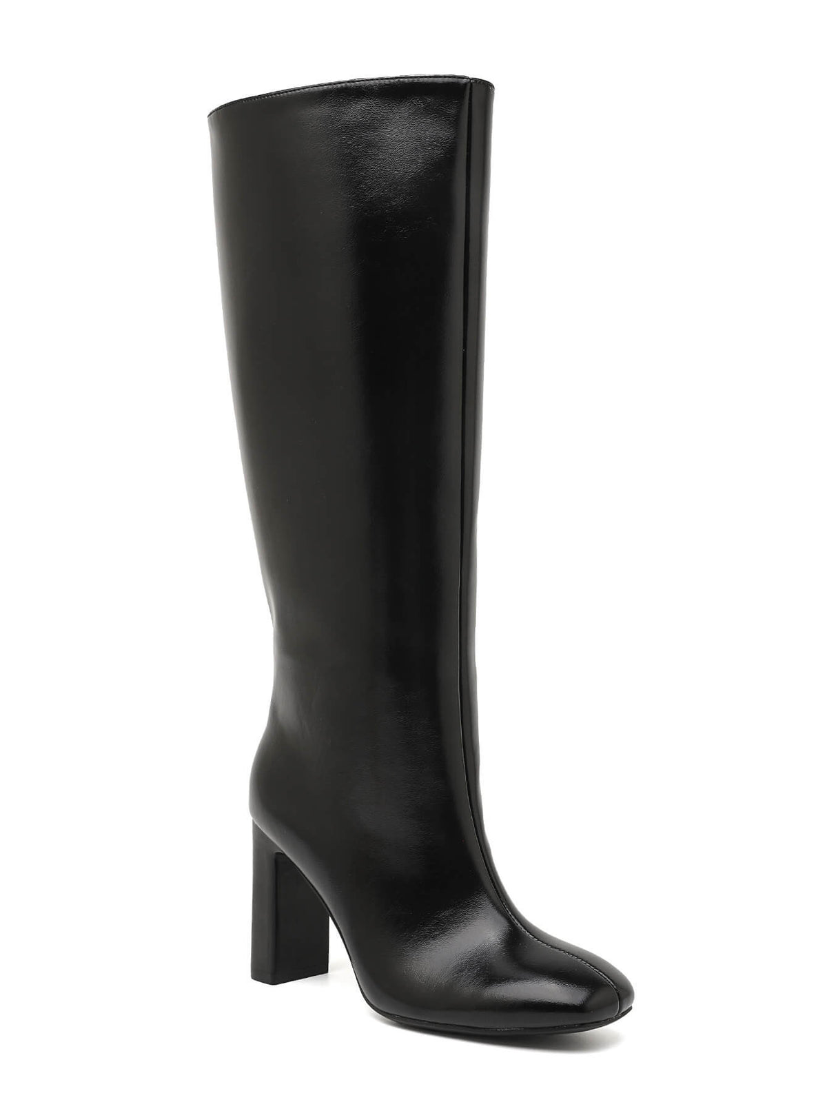 BOTTES HAUTES NOIRES À TALON CARRÉ – MISS MAYA