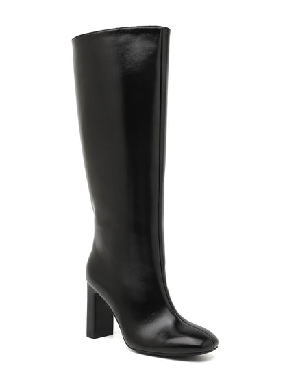 BOTTES HAUTES NOIRES À TALON CARRÉ – MISS MAYA
