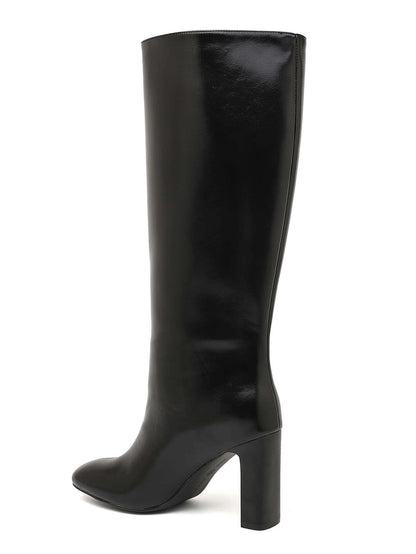 BOTTES HAUTES NOIRES À TALON CARRÉ – MISS MAYA